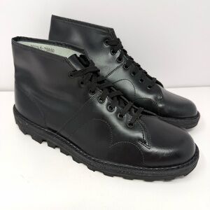 Grafters Men’s Monkey Combat Boot Sz 10 UK / 11 US Black Leather Retro Mod EUC